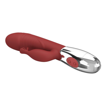 PRETTY LOVE – ROSENHOLZ-HASE-VIBRATOR MIT 30 FUNKTIONEN, USB-AUFLADBAR, ROT