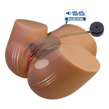 CRAZY BULL - MASTURBATORE FEMMINILE REALISTICO A DOPPIO INGRESSO CON VIBRAZIONE E ASPIRAZIONE, COLORE NATURALE