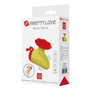 PRETTY LOVE - STIMOLATORE CLITORIDEO RICARICABILE LITTLE BEE, 7 MODALITÀ, ROSSO/GIALLO