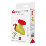 PRETTY LOVE - STIMOLATORE CLITORIDEO RICARICABILE LITTLE BEE, 7 MODALITÀ, ROSSO/GIALLO