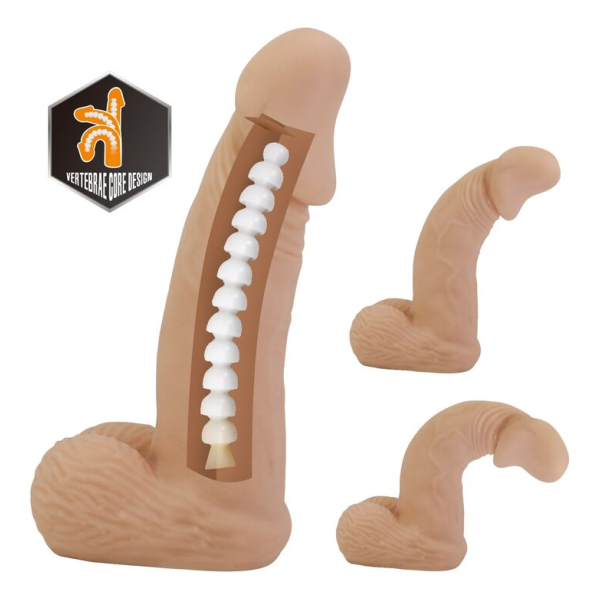 PRETTY LOVE - IMBRACATURA ZANE CON DILDO FLESSIBILE 17 CM Ø 4,3 CM NATURALE