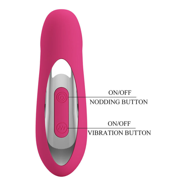 PRETTY LOVE - DUDEN VIBRATEUR EN SILICONE RECHARGEABLE 12 MODES DE VIBRATION ET 3 MODES DE BASCULE ROSE