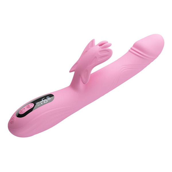 PRETTY LOVE - VIBRATEUR BELLA RABBIT AVEC STIMULATION PAPILLON ET LED ROSE