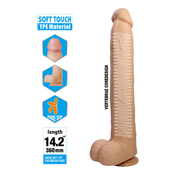 PRETTY LOVE - DANY FLEXIBLER REALISTISCHER DILDO MIT SAUGNAPF 36 CM -Ø- 5,6 CM