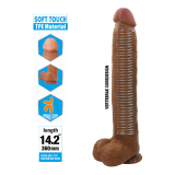 PRETTY LOVE - DANY REALISTISCHER FLEXIBLER DILDO MIT SAUGNAPF 36 CM -Ø- 5,6 CM BRAUN