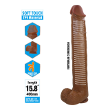 PRETTY LOVE - PAT GODEMICHET FLEXIBLE RÉALISTE AVEC VENTOUSE 40 CM -Ø- 6 CM MARRON