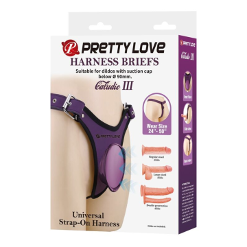 PRETTY LOVE – UNIVERSAL STRAP-ON HARNESS-Slips, LILA UND SCHWARZ
