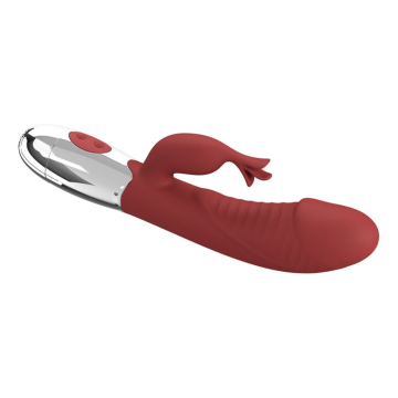 PRETTY LOVE - VIBRATEUR LAPIN EN PLANTES DE ROSE 30 FONCTIONS RECHARGEABLE USB ROUGE