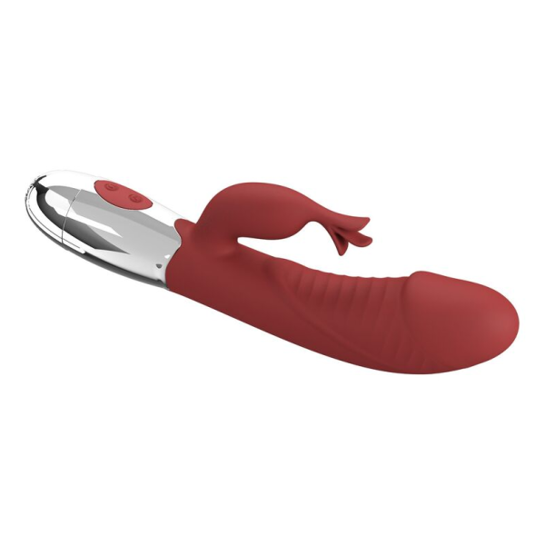 PRETTY LOVE - VIBRATEUR LAPIN EN PLANTES DE ROSE 30 FONCTIONS RECHARGEABLE USB ROUGE