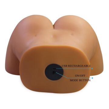 CRAZY BULL - REALISTIC FEMALE TORSO MASTURBATOR DUAL ENTRY WITH VIBRATION AND SUCTION NATURAL COLOR