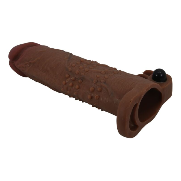 PRETTY LOVE - QUILLON VIBRATING PENIS SLEEVE 20 CM Ø 4 CM BROWN