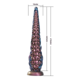 POWER MONSTERS - GODEMICHÉ EN SILICONE TRICOLORE FANTAISIE À TENTACULES ABYSSAUX 46 CM Ø 7 CM