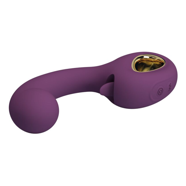 PRETTY LOVE - BRYNNLEE RECHARGEABLE VIBRATOR WITH ORAL STIMULATOR 10 VIBRATIONS & 5 LICKING FUNCTIONS PURPLE