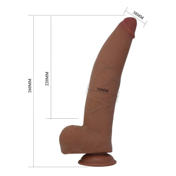 PRETTY LOVE - DILDO FLESSIBILE REALISTICO ULRIC 26 CM Ø 5.5 CM TPE MARRONE