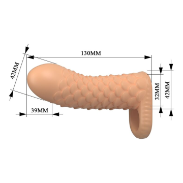 PRETTY LOVE - MANICOTTO DI ESTENSIONE DEL PENE NESMITH 13 CM Ø 3,8 CM NATURALE