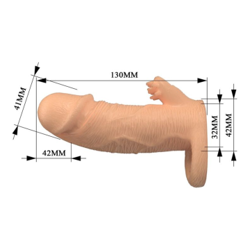 PRETTY LOVE - RODERIC PENIS EXTENSION SLEEVE 13 CM Ø 3.8 CM NATURAL