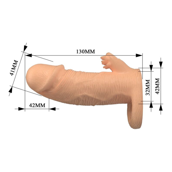 PRETTY LOVE - MANICOTTO DI ESTENSIONE DEL PENE RODERICO 13 CM Ø 3,8 CM NATURALE