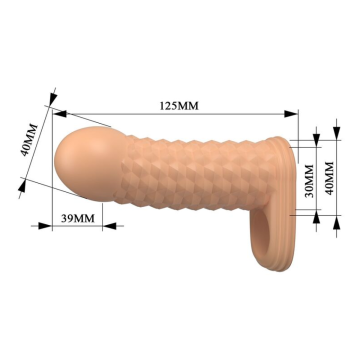 PRETTY LOVE - WOLFRAM MANICOTTO PER ALLUNGAMENTO DEL PENE 11,5 CM Ø 3,8 CM NATURALE