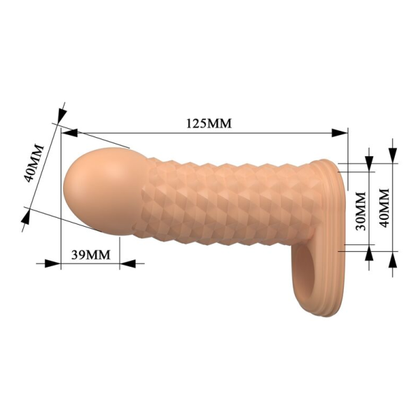 PRETTY LOVE - WOLFRAM PENIS EXTENSION SLEEVE 11.5 CM Ø 3.8 CM NATURAL