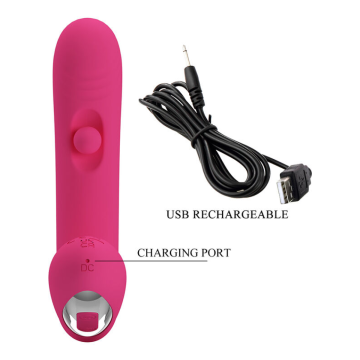 PRETTY LOVE - DUDEN RECHARGEABLE SILICONE VIBRATOR 12 VIBRATION MODES AND 3 ROCKING MODES PINK