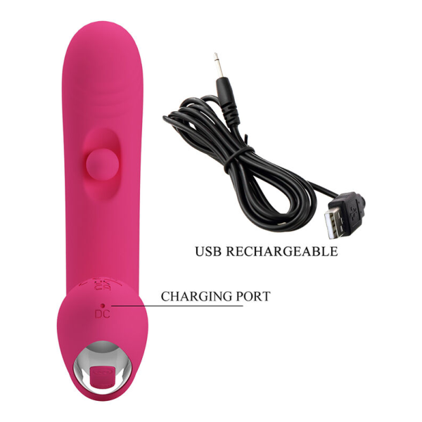 PRETTY LOVE - VIBRATORE RICARICABILE IN SILICONE DUDEN CON 12 MODALITÀ DI VIBRAZIONE E 3 MODALITÀ DI OSCILLAZIONE, ROSA