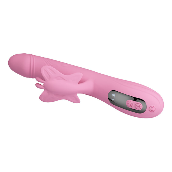PRETTY LOVE - BELLA RABBIT VIBRATOR WITH BUTTERFLY STIMULATION AND LED PINK