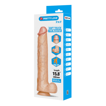 PRETTY LOVE - PAT FLEXIBLER REALISTISCHER DILDO MIT SAUGNAPF 40 CM -Ø- 6 CM