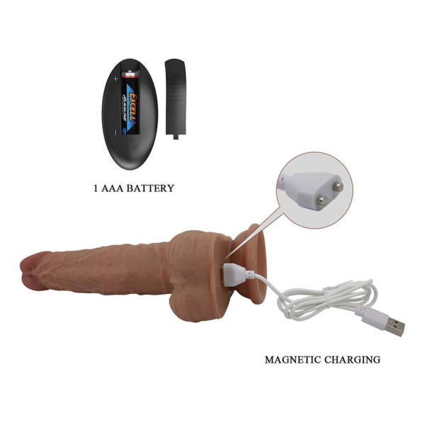 PRETTY LOVE - JONATHAN REALISTIC THRUSTING VIBRATOR WITH REMOTE CONTROL BROWN