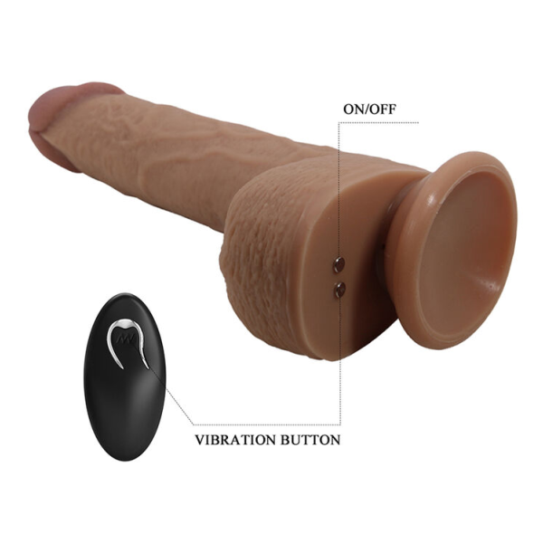 PRETTY LOVE - TOMMY REALISTISCHER STOSSVIBRATOR MIT FERNBEDIENUNG, DUNKELBRAUN
