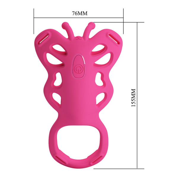 PRETTY LOVE - MASSAGGIATORE PER SVEGLIA CON APP A FORMA DI FARFALLA, ROSA