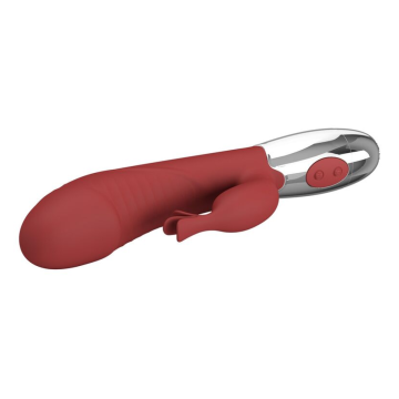PRETTY LOVE - VIBRATORE A FORMA DI CONIGLIO IN PALISSANDRO, 30 FUNZIONI, RICARICABILE TRAMITE USB, ROSSO