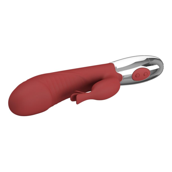 PRETTY LOVE - VIBRATORE A FORMA DI CONIGLIO IN PALISSANDRO, 30 FUNZIONI, RICARICABILE TRAMITE USB, ROSSO