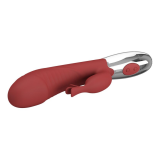 PRETTY LOVE - ROSEWOOD RABBIT VIBRATOR 30 FUNCTIONS USB RECHARGEABLE RED