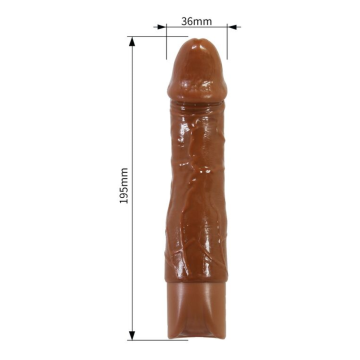 PRETTY LOVE - DONALD VIBRATORE REALISTICO 19,5 CM Ø 4 CM MARRONE