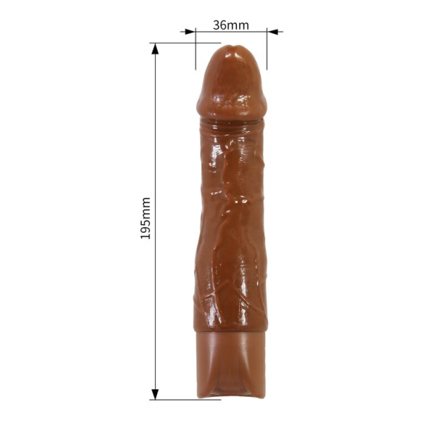 PRETTY LOVE - DONALD VIBRATORE REALISTICO 19,5 CM Ø 4 CM MARRONE