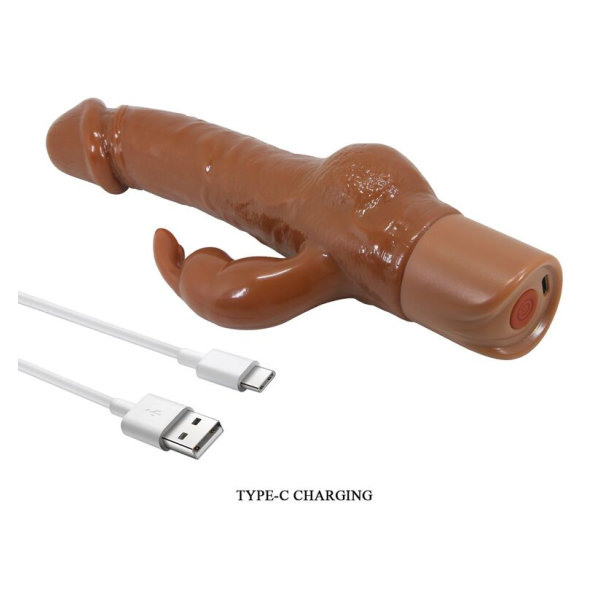 PRETTY LOVE - ELLISON REALISTISCHER HASENVIBRATOR 22,6 CM Ø 4,2 CM BRAUN