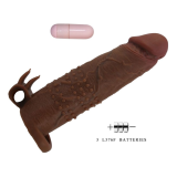 PRETTY LOVE - MANICOTTO VIBRANTE PER PENE QUILLON 20 CM Ø 4 CM MARRONE