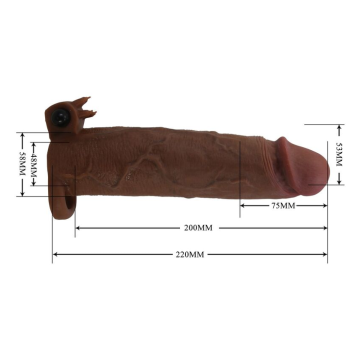 PRETTY LOVE - XERXES VIBRATING PENIS SLEEVE 22 CM Ø 4.5 CM BROWN