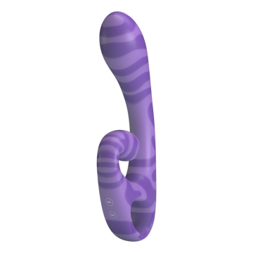 PRETTY LOVE - VIBRATEUR DOUBLE EMBOUT AVEC POIGNÉE 19 CM Ø 3,5 CM VIOLET