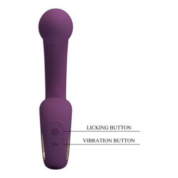 PRETTY LOVE - BRYNNLEE RECHARGEABLE VIBRATOR WITH ORAL STIMULATOR 10 VIBRATIONS & 5 LICKING FUNCTIONS PURPLE