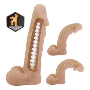 PRETTY LOVE - JOLYON HARNESS WITH FLEXIBLE DILDO 22 CM Ø 4.8 CM NATURAL