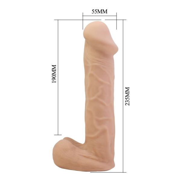 PRETTY LOVE - HARNAIS KASPAR AVEC GODEMICHET FLEXIBLE 21 CM Ø 5 CM NATUREL