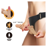 PRETTY LOVE - ZANE HARNESS WITH FLEXIBLE DILDO 17 CM Ø 4.3 CM NATURAL