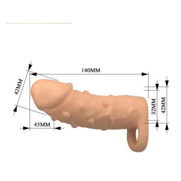 PRETTY LOVE - DORT PENIS EXTENSION SLEEVE 14 CM Ø 4 CM NATURAL