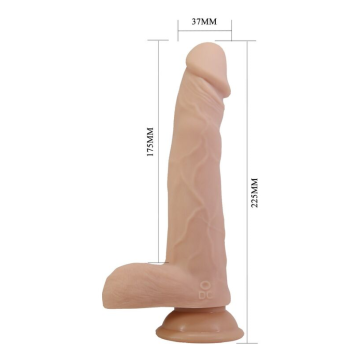 PRETTY LOVE - DAVEY THRUSTING & ROTATING VIBRATING DILDO REMOTE CONTROL 22.5 CM Ø 4.8 CM NATURAL