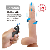 PRETTY LOVE - DILDO VIBRANTE ROTANTE E SPINTA MILES CON TELECOMANDO 23,5 CM Ø 4,8 CM NATURALE