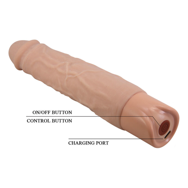 PRETTY LOVE - KESSLER REALISTIC VIBRATING DILDO WITH 10 VIBRATION MODES AND 10 THROWS, 22 CM NATURAL