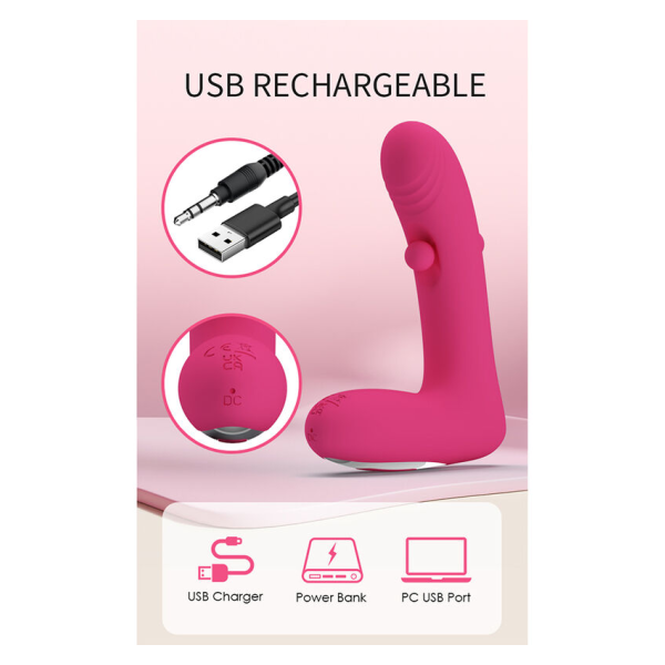 PRETTY LOVE - DUDEN RECHARGEABLE SILICONE VIBRATOR 12 VIBRATION MODES AND 3 ROCKING MODES PINK