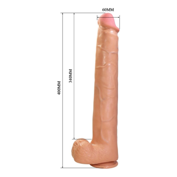 PRETTY LOVE - RAEL GODEMICHET RÉALISTE FLEXIBLE AVEC VENTOUSE 40 CM -Ø- 6 CM MARRON