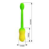 PRETTY LOVE – PULSIERENDES VIBRATIONS-EI MIT APP-STEUERUNG, 12 FUNKTIONEN, USB-AUFLADBAR, GRÜN-GELB